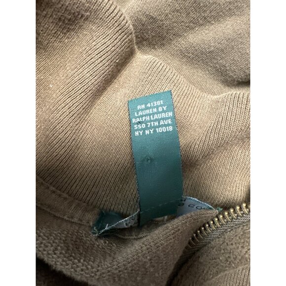 Ralph Lauren Jeans Co Green Sweatshirt Women's Full Zip Band Collar Size S - Picture 7 of 10